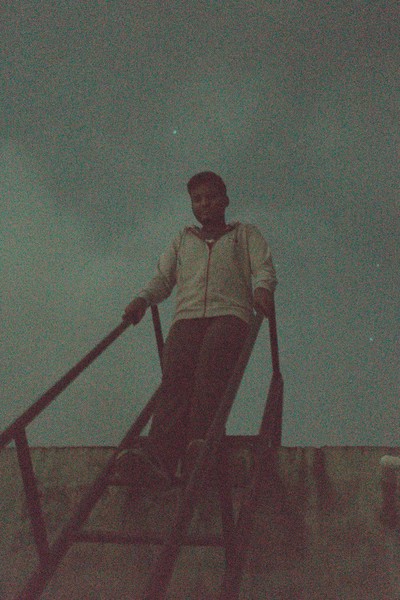 Climbing down after a long night of trying to capture a good picture of moon